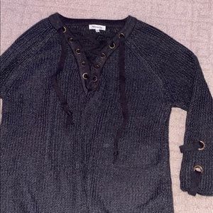 Dark grey sweater (or sweater dress)